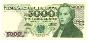 People's Republic of Poland, 5000 gold 1982 A and G - set of 2 copies.