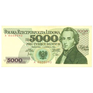People's Republic of Poland, 5000 gold 1982 A and G - set of 2 copies.