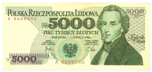 People's Republic of Poland, 5000 gold 1982 A and G - set of 2 copies.