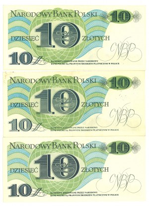 PRL, 10 gold 1982 A, A, M - set of 3 copies.