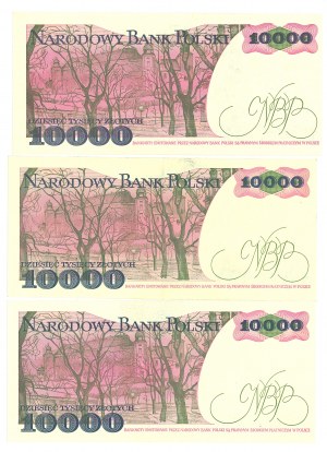 PRL, 10,000 zloty 1988 AM, BW, CC - set of 3 copies.