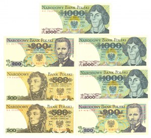 People's Republic of Poland, 1982-1988 banknote set (7 copies).