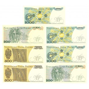 People's Republic of Poland, 1982-1988 banknote set (7 copies).