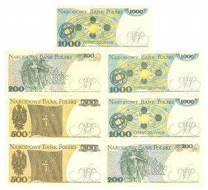 People's Republic of Poland, 1982-1988 banknote set (7 copies).