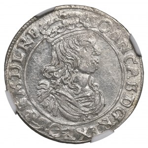 John II Casimir, 6 groschen 1663, Bromberg - NGC MS63