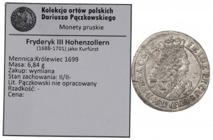 Germany, Preussen, Friedrich III, 18 groschen 1699, Konigsberg