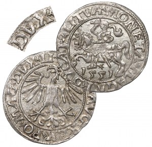 Sigismund II Augustus, Halfgroat 1551, Vilnius - overstrike DX/VX