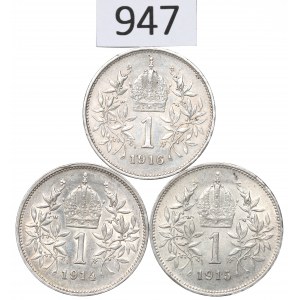 Austria, Lot 1 crown 1914-16