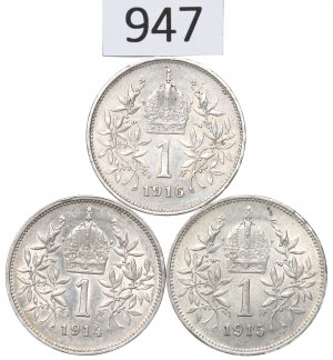 Austria, Lot 1 crown 1914-16