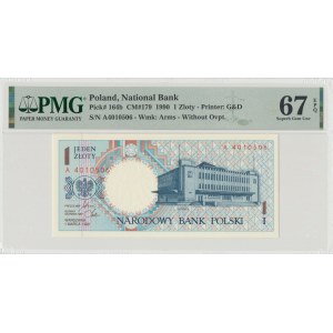 IIIRP, 1 złoty 1990 - A - PMG 67EPQ