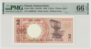IIIRP, 2 gold 1990 - A - PMG 66EPQ