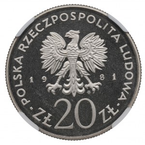 PRL, 20 złotych 1981 Kraków - Próba Ni NGC PF67 Cameo