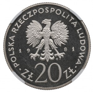 People's Republic of Poland, 20 zloty 1981 Krakow - Sample Ni NGC PF67 Cameo