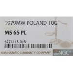 PRL, 10 groszy 1979 - NGC MS65 FR