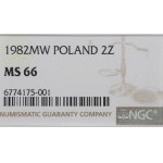 PRL, 2 złote 1982 - NGC MS66