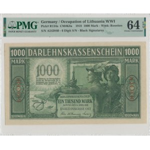 Kaunas, 1000 marks 1918 - 6 digit numbering - PMG 64 EPQ
