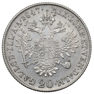 Austria, 20 kreuzers 1847