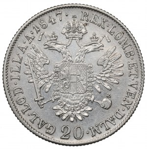 Austria, 20 kreuzers 1847