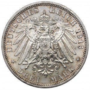 Germany, Preussen, 3 mark 1913 - 25 years of Wilhelm II reign