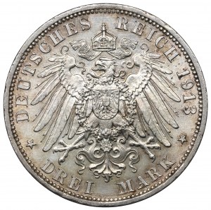 Germany, Preussen, 3 mark 1913 - 25 years of Wilhelm II reign