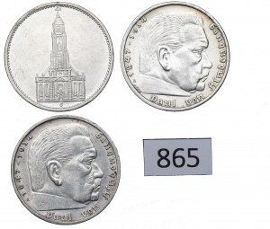 Germany, III Reich, Lot of 5 mark 1934-39