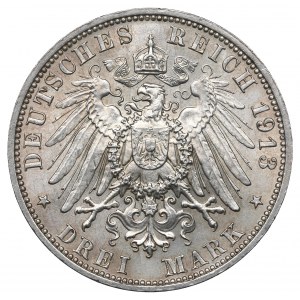 Germany, Saxony, 3 marks 1913 E