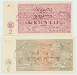 Czechoslovakia, Terezin Ghetto - Set of 2 and 5 Crowns