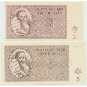 Czechoslovakia, Terezin Ghetto - Set of 2 and 5 Crowns