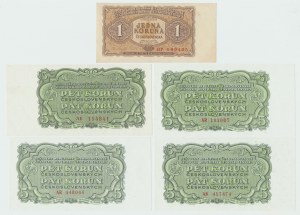 Czechosłowacja, 1 i 5 koron 1953 - Zestaw 5 szt.
