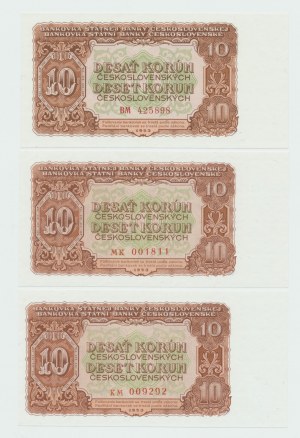 Czechosłowacja, 10 koron 1953 - Zestaw 3 szt.