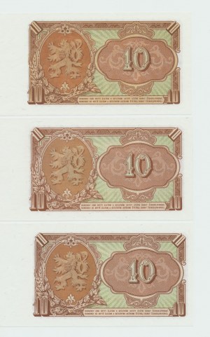 Czechosłowacja, 10 koron 1953 - Zestaw 3 szt.
