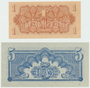Czechoslovakia, Set of 1 and 5 crowns 1944 - specimen