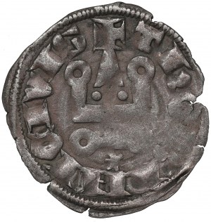 Crusaders, Principality of Achaia, Robert of Taranto, Denarius of Tournois
