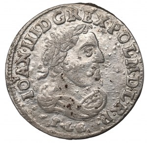 John III Sobieski, Sixpence 1684, Bydgoszcz - crown with 11 jewels on the bails