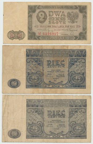 People's Republic of Poland, Set of 1946 and 1948 banknotes (3 copies)