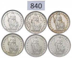 Switzerland, Lot 1 franc 1956-64