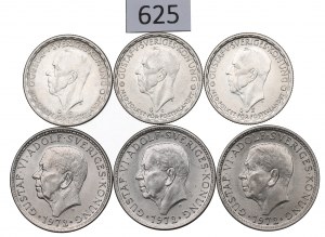 Sweden, Crown Set 1-5 1943-72