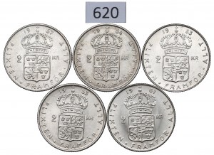 Sweden, Set of 2 Crowns 1953-63