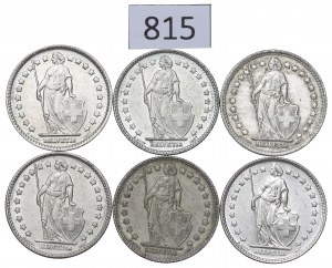 Switzerland, Lot 1 franc 1960-65