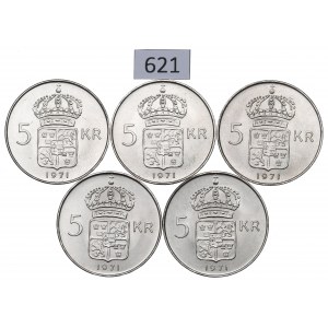 Szwecja, Zestaw 5 koron 1971
