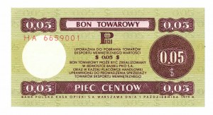 Pewex, Merchandise Voucher, 5 cents 1979 - HA
