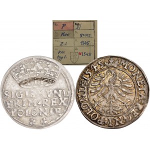 Sigismund I the Old, Grosz 1545, Kraków - from the collection of Tadeusz Kałkowski - RARE