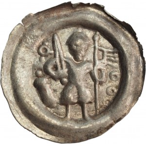 Leszek der Weiße (1202-27), Brakteat, Krakau, Ritter - RARE