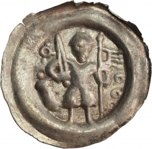 Leszek the White (1202-27), bracteate, Kraków, knight - RARE