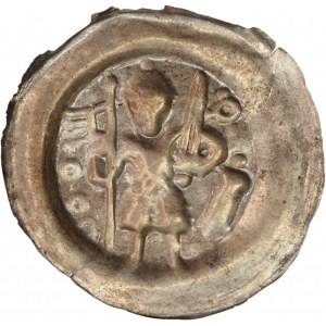 Leszek der Weiße (1202-27), Brakteat, Krakau, Ritter - RARE