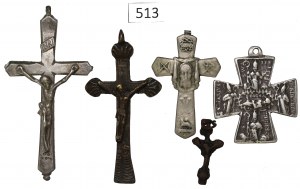 Set of old crosses - including 3 silver ones