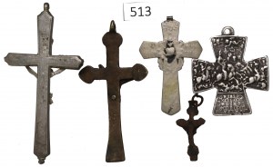 Set of old crosses - including 3 silver ones