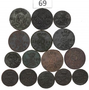 Poniatowski, Half-penny-penny set 1767-94 + boratine
