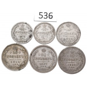 Russia, Lot 10-20 kopecks 1860-1914