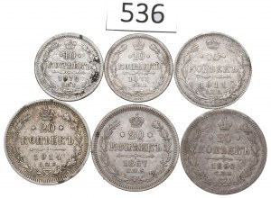 Russia, Lot 10-20 kopecks 1860-1914